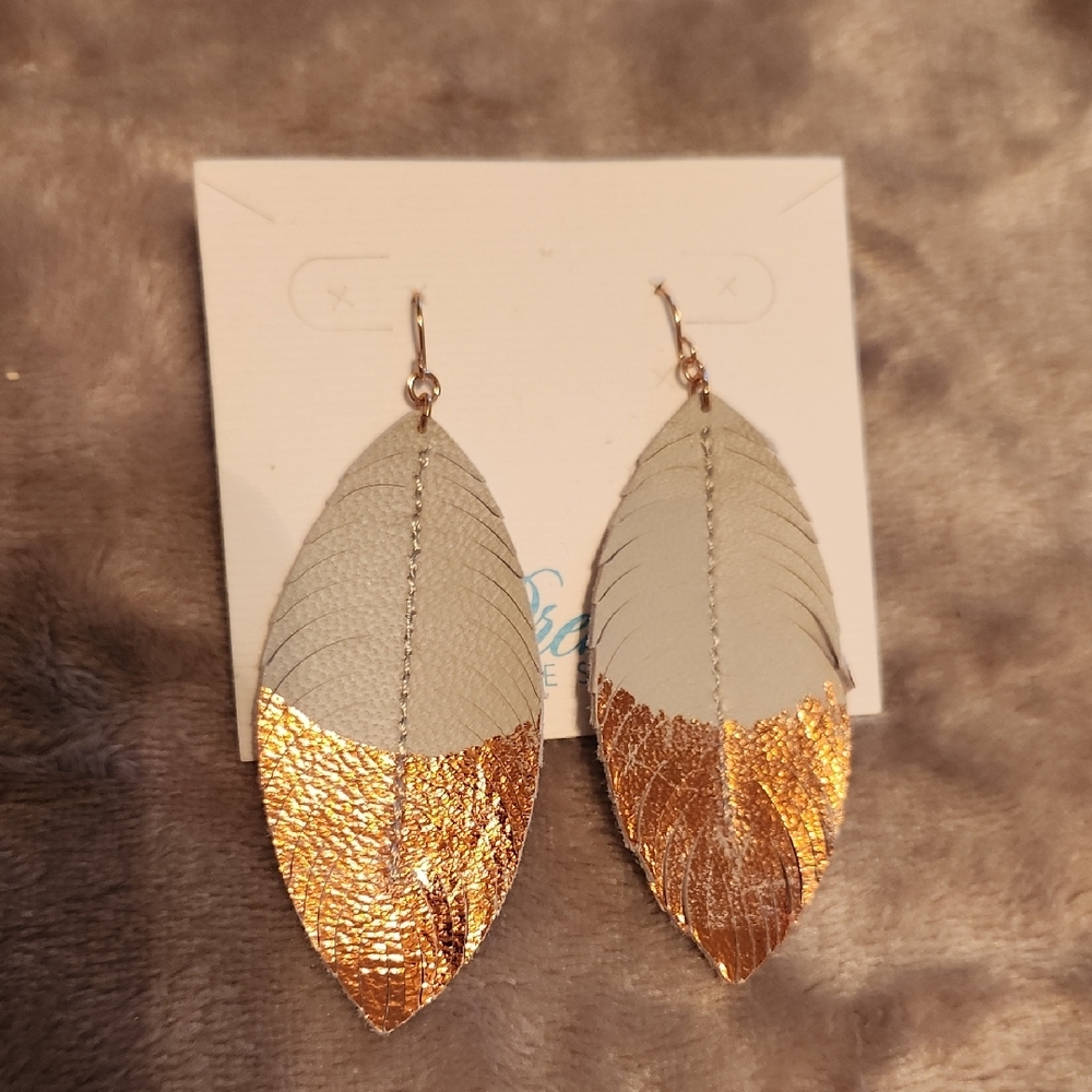 Premier Designs Gold and Silver Dangle Earrings